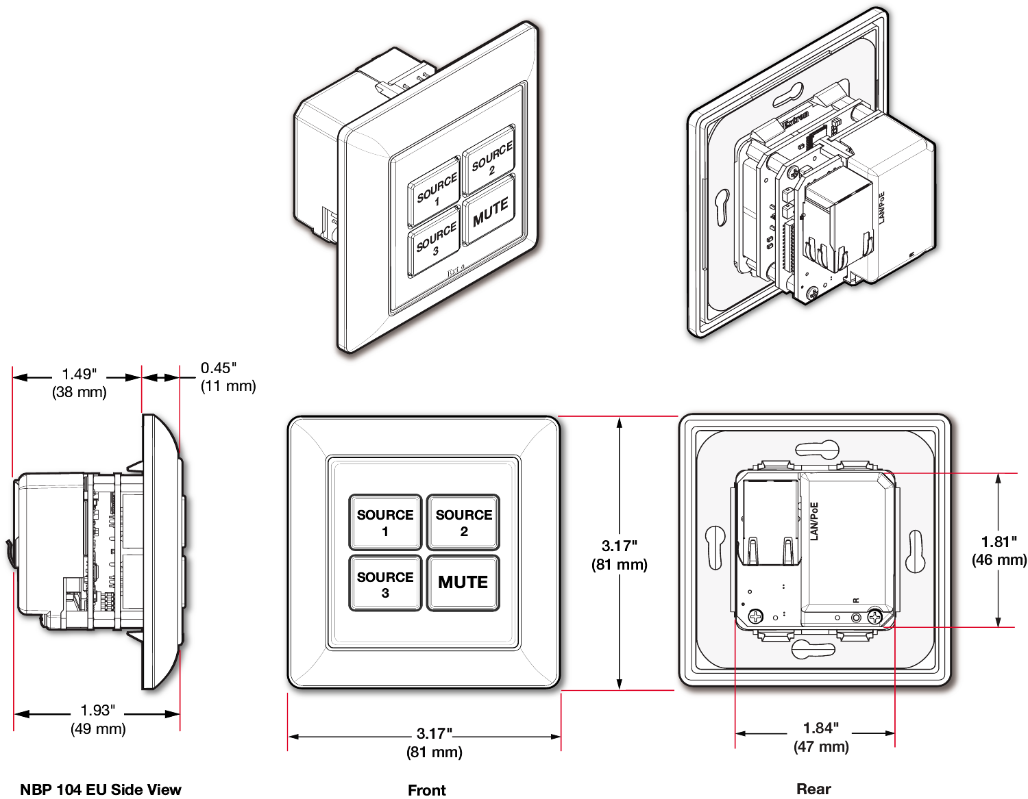 NBP 104 EU dimensions diagram